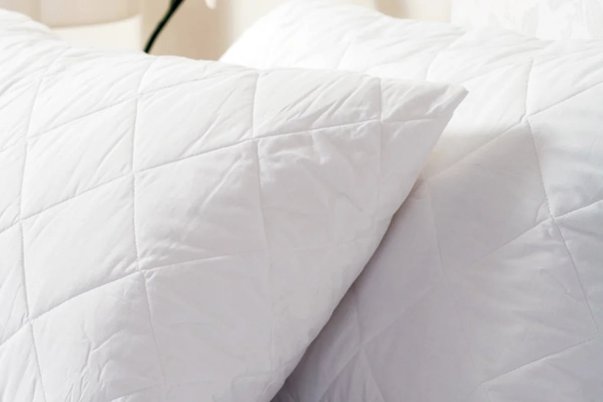 white quilted pillowcases