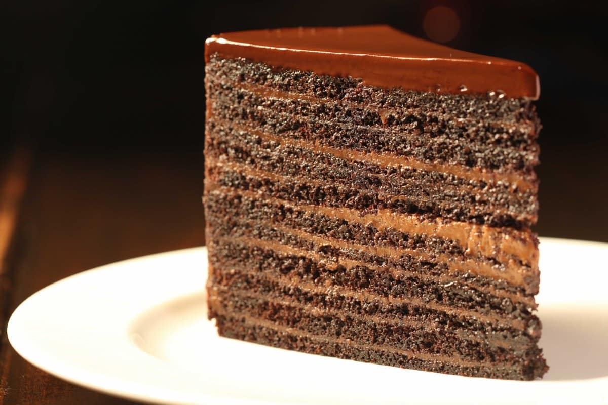 chocolate layered cake dessert