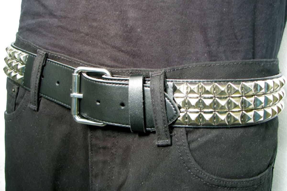 black studded leather belt