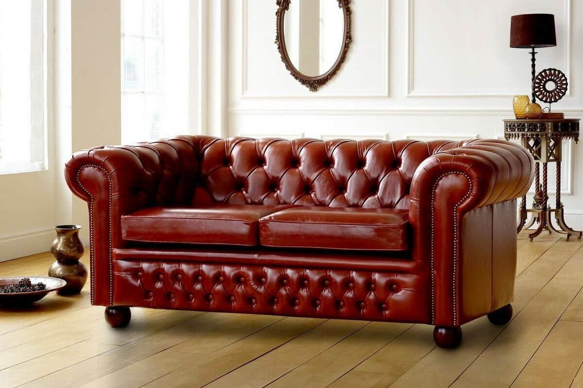red chesterfield office chair