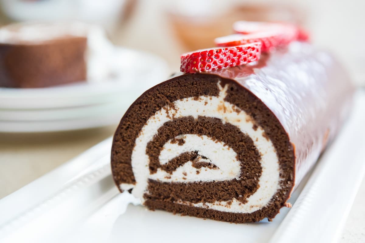 red ribbon cake roll