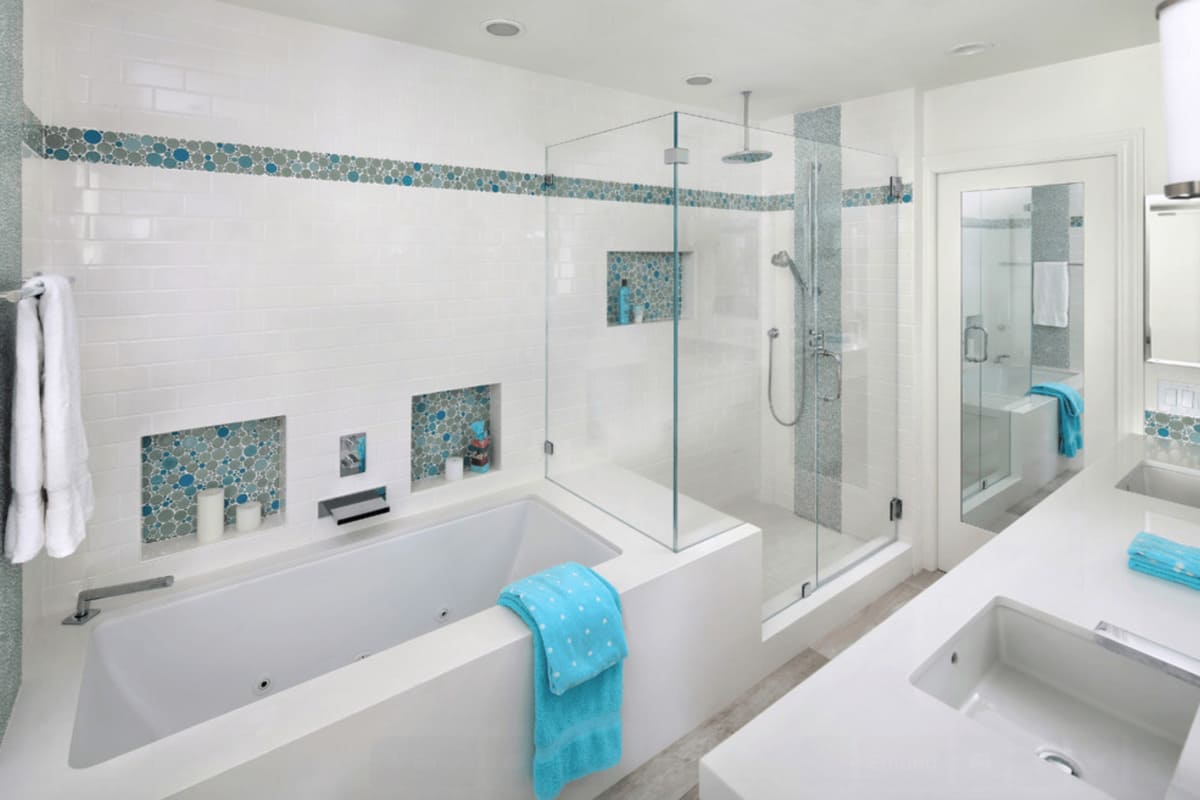 Pattern Tile Bathroom