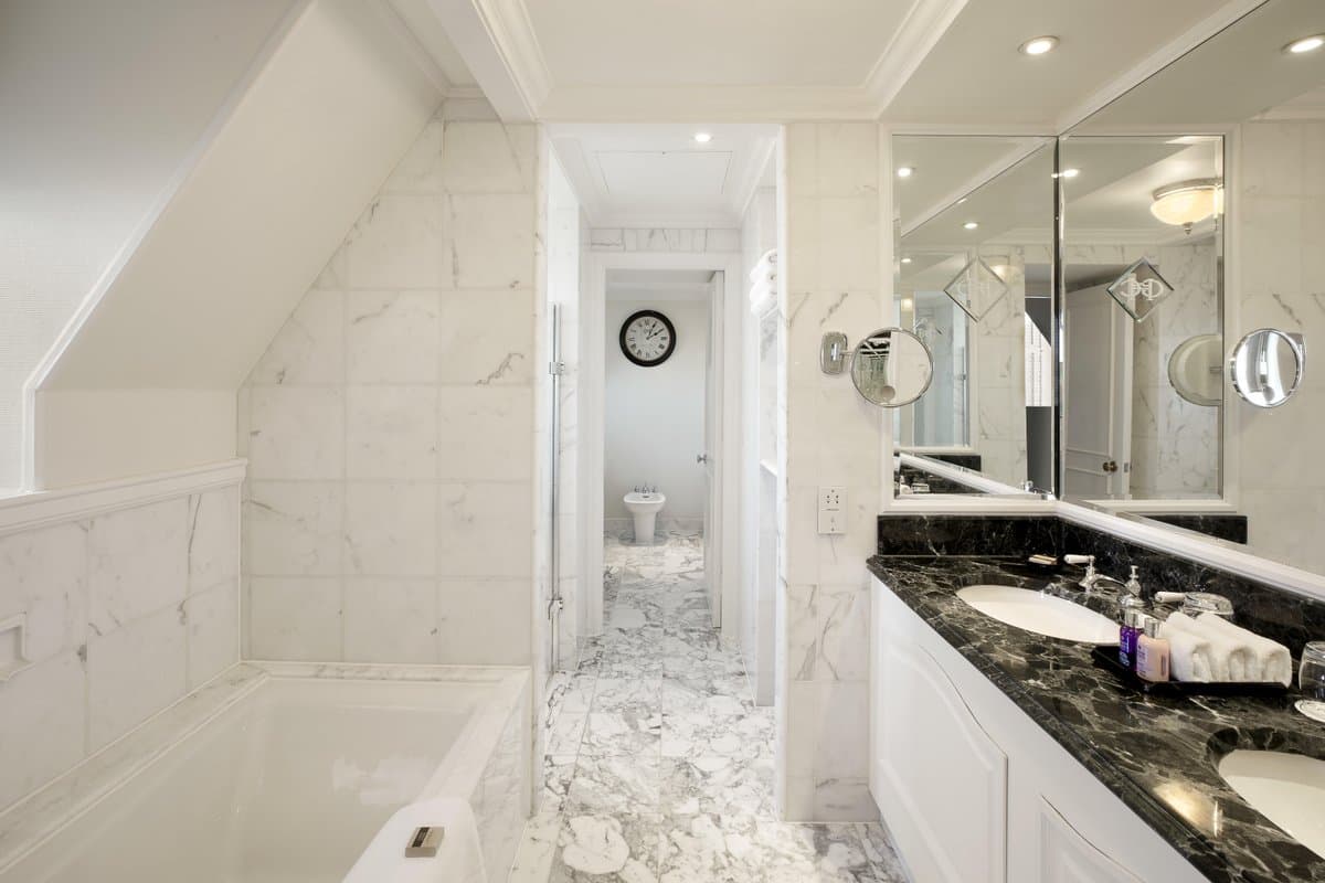 white italian marble bathroom