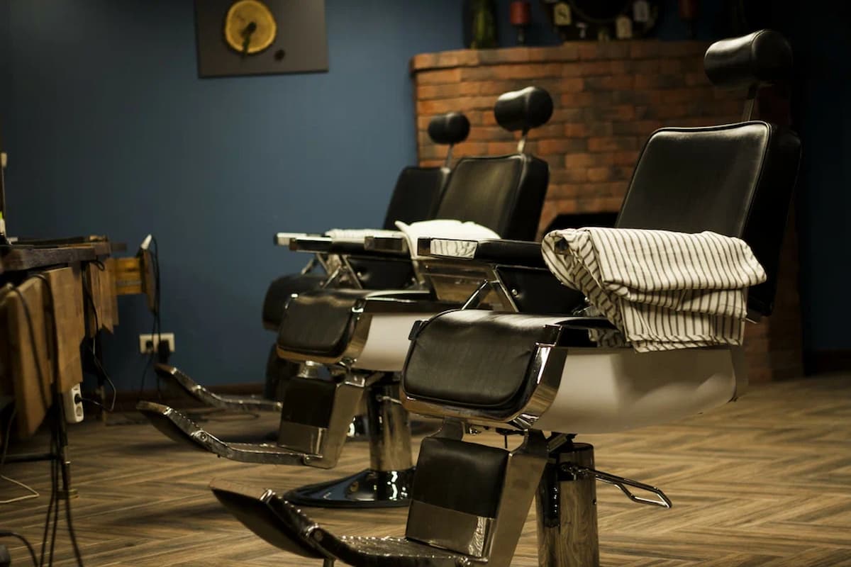 black leather barber chair