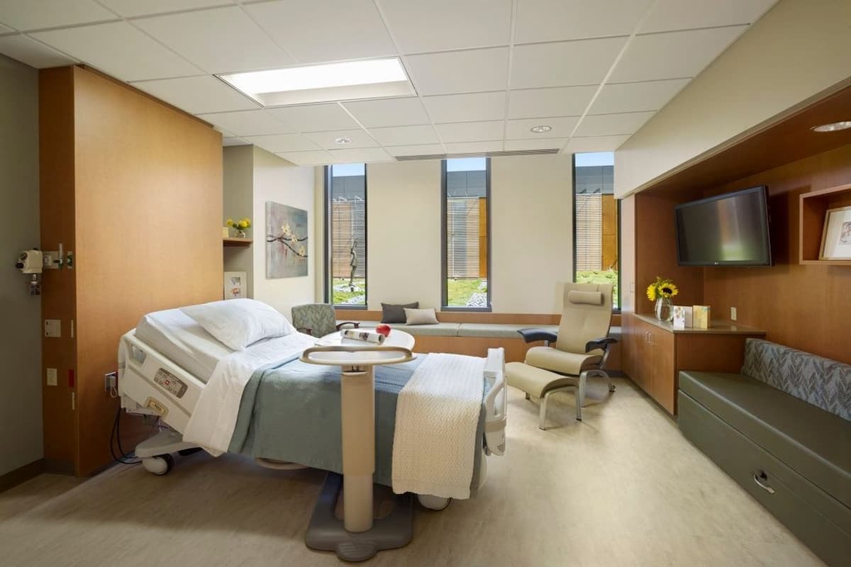 White hospital bed 