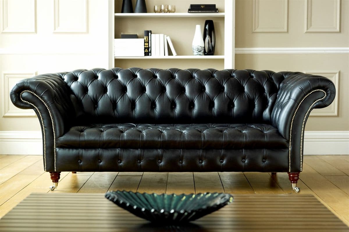 black leather chesterfield office chair 