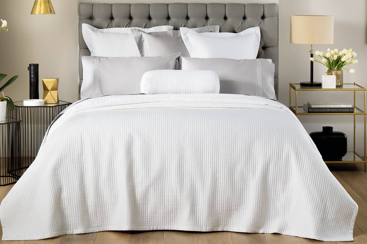 ivory quilted coverlet set