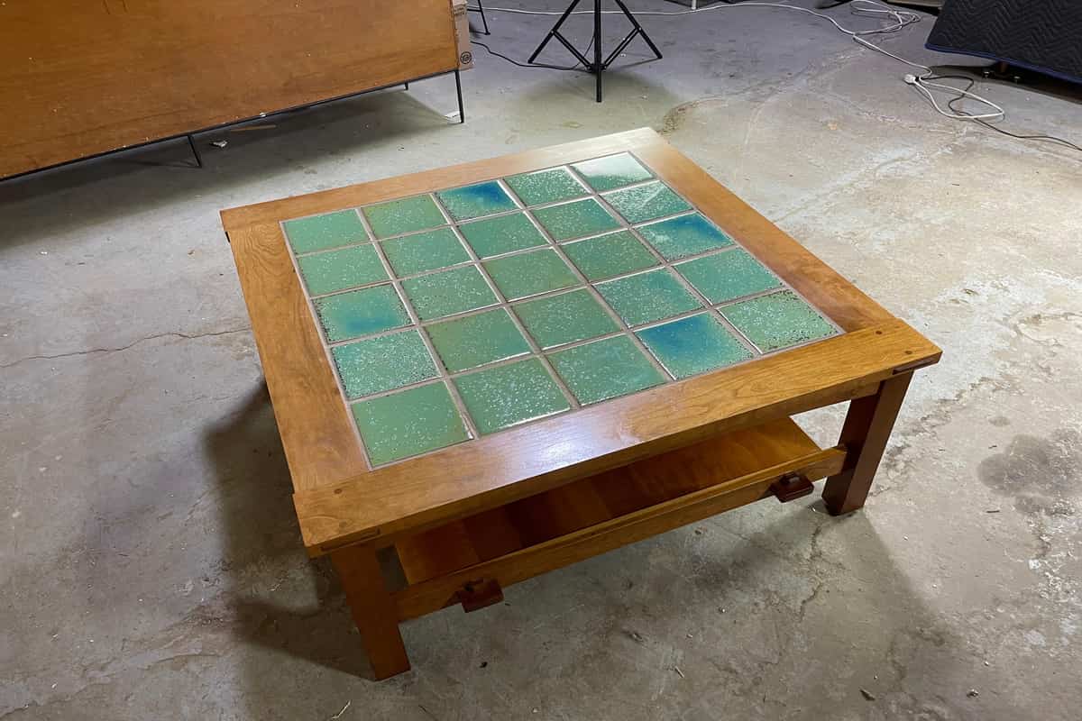stone tile top coffee table