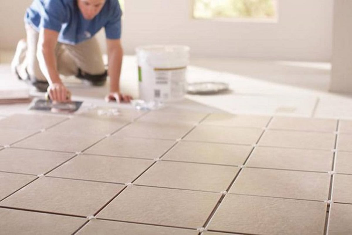 adhesive tiles floor