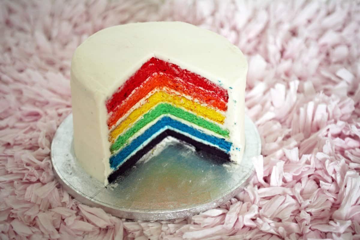 rainbow white cake