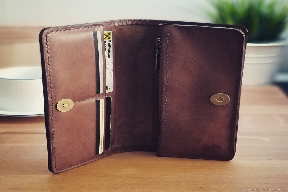 leather long wallet mens