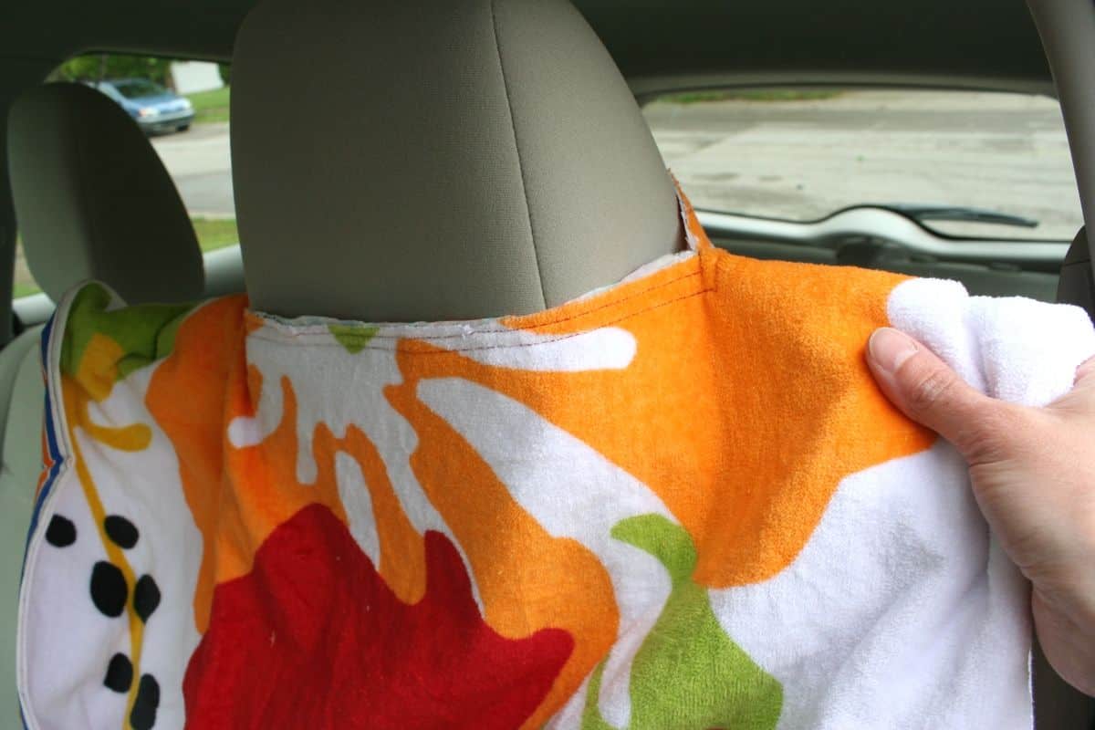 car seat towel white