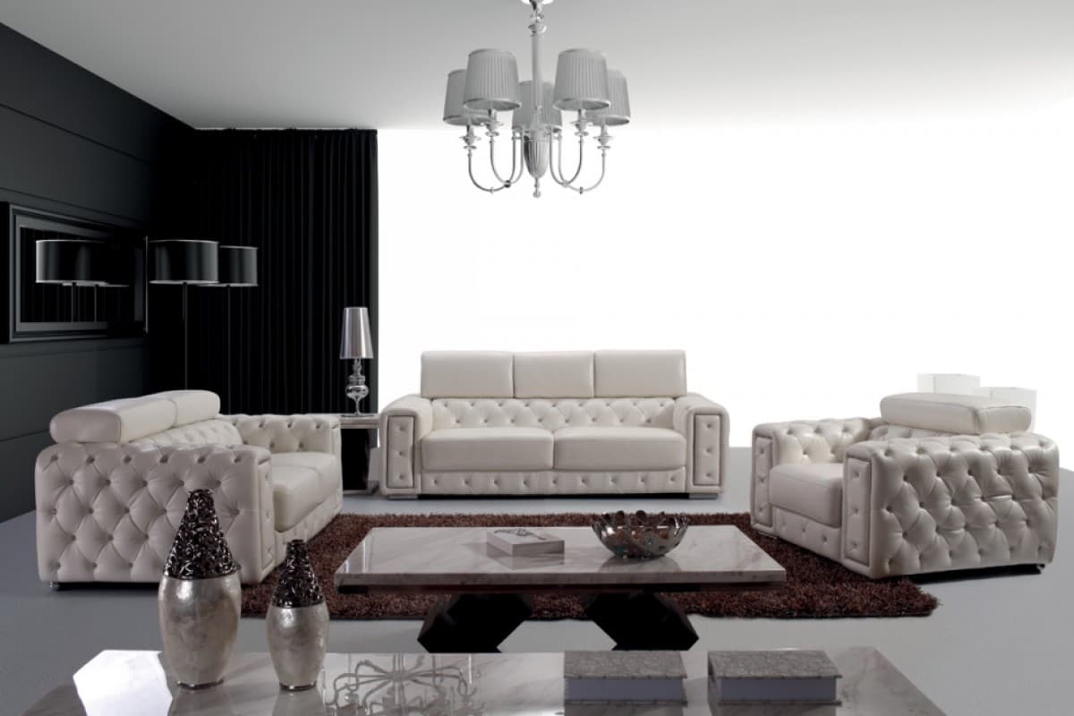 white leather sofa