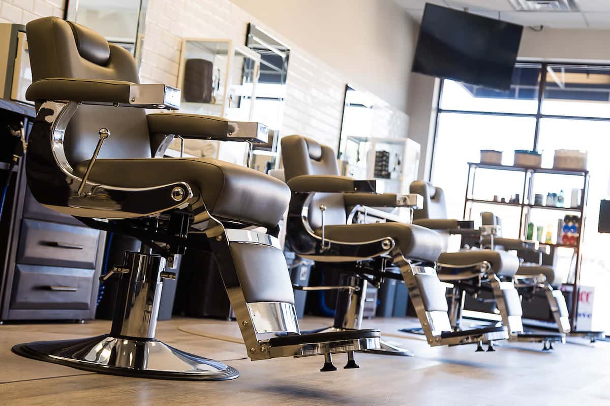 brown barber chair
