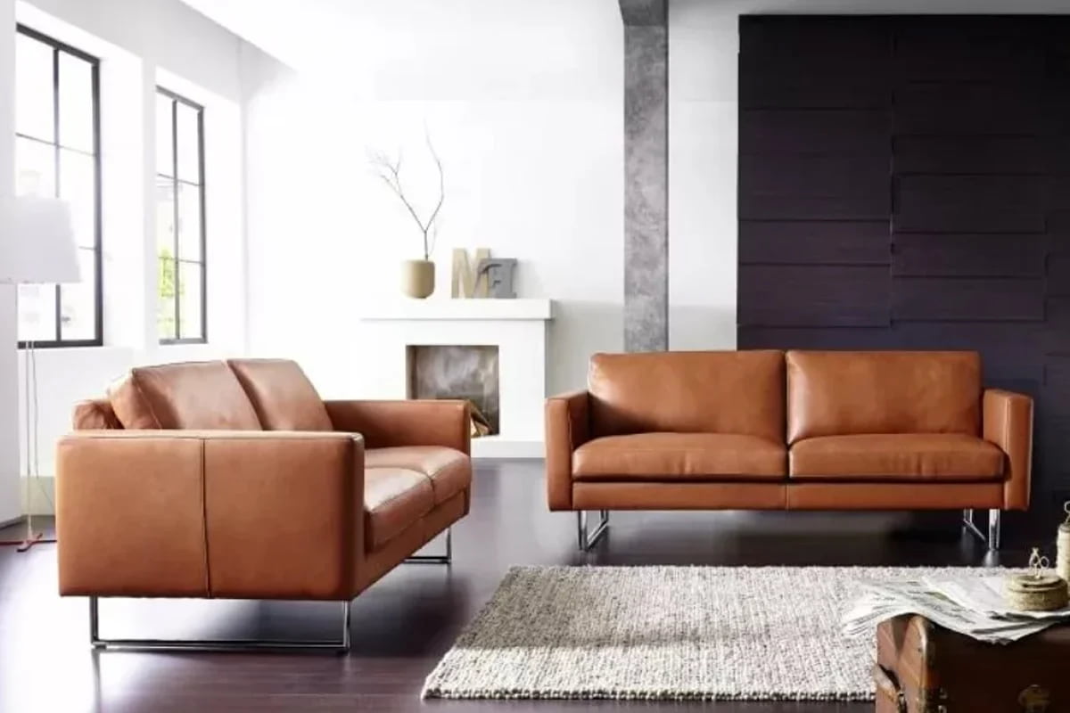 brown office sofa