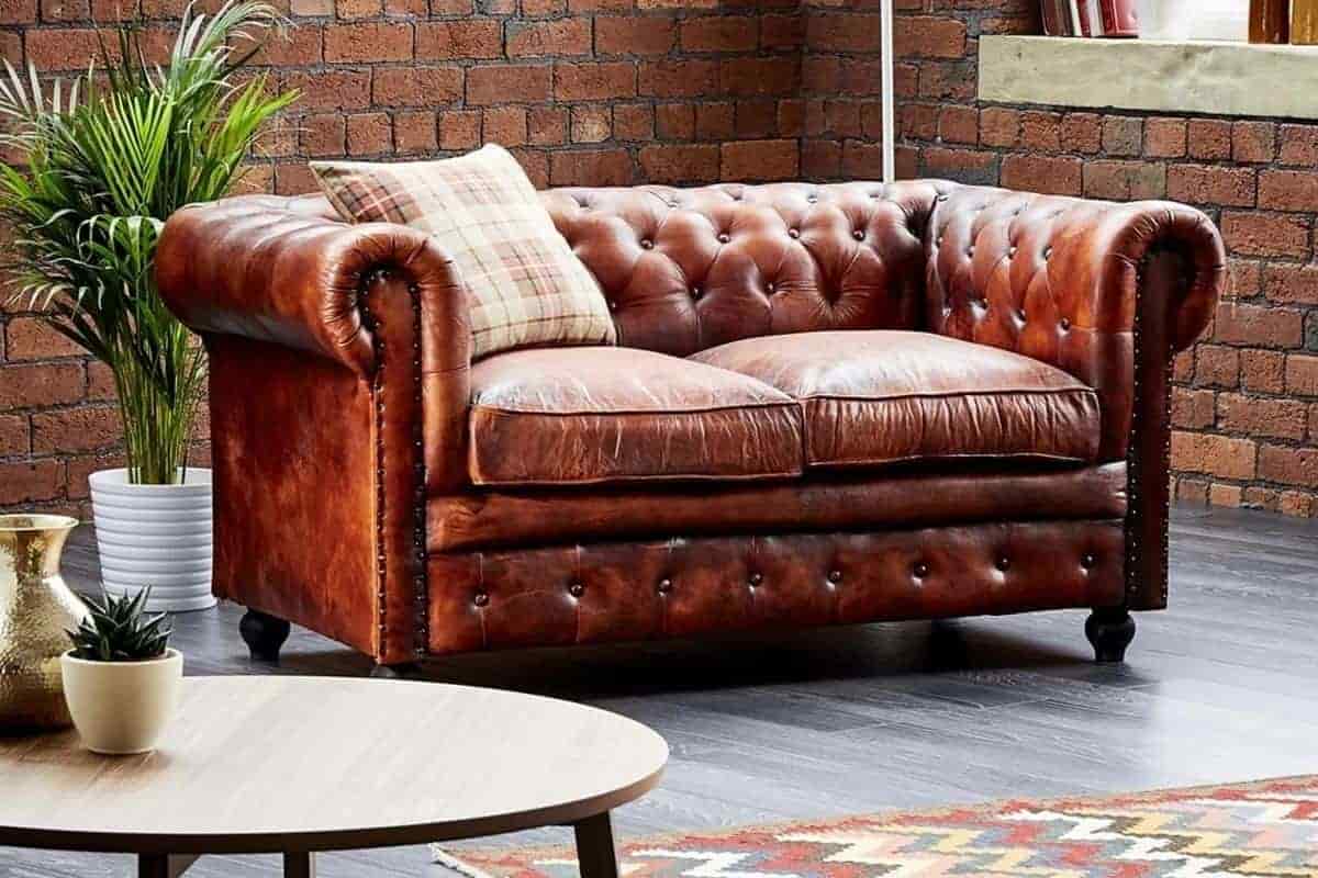 leather two seater sofa