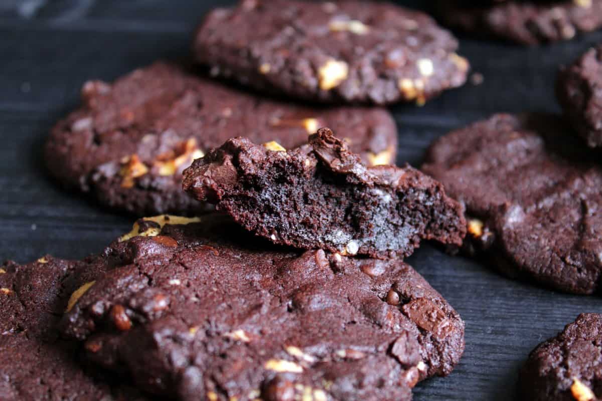 chocolate cookies with white chocolate chips
