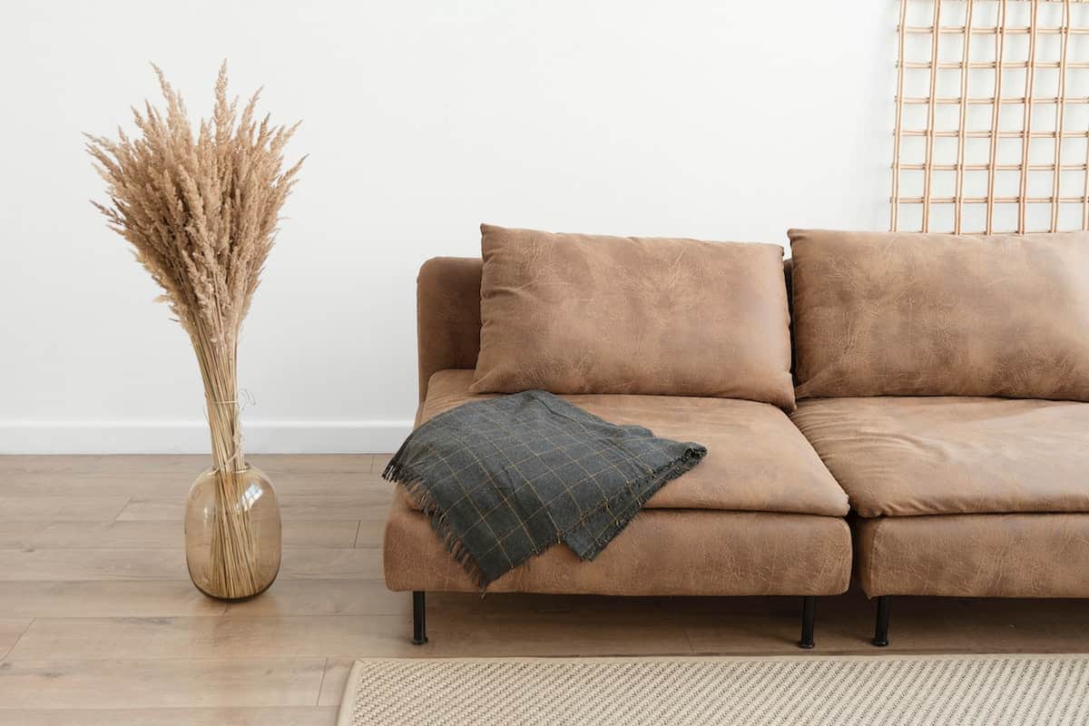 suede sofa brown