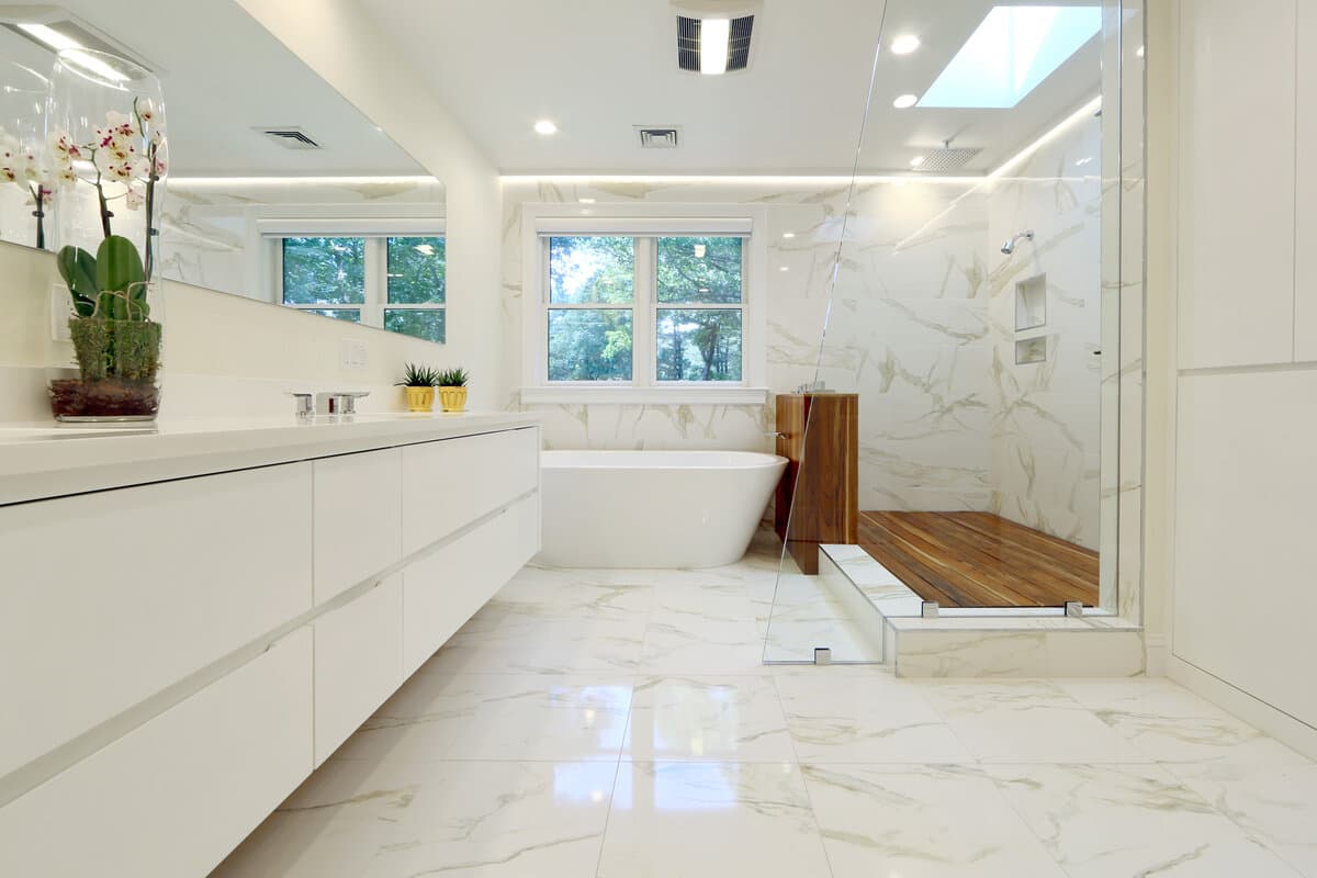 white bathroom marble