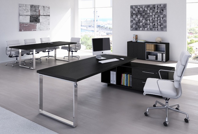 Metal Office Desk with Drawers