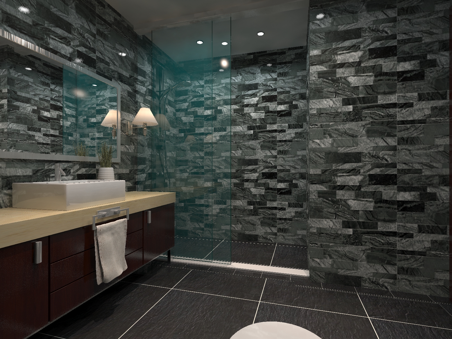 Decorative tiles bathroom