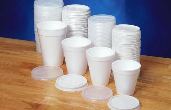 Disposable plastic cups plates & glasses