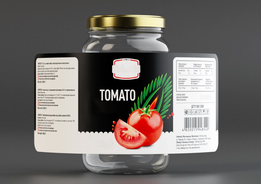 Tomato Paste Nutrition Label