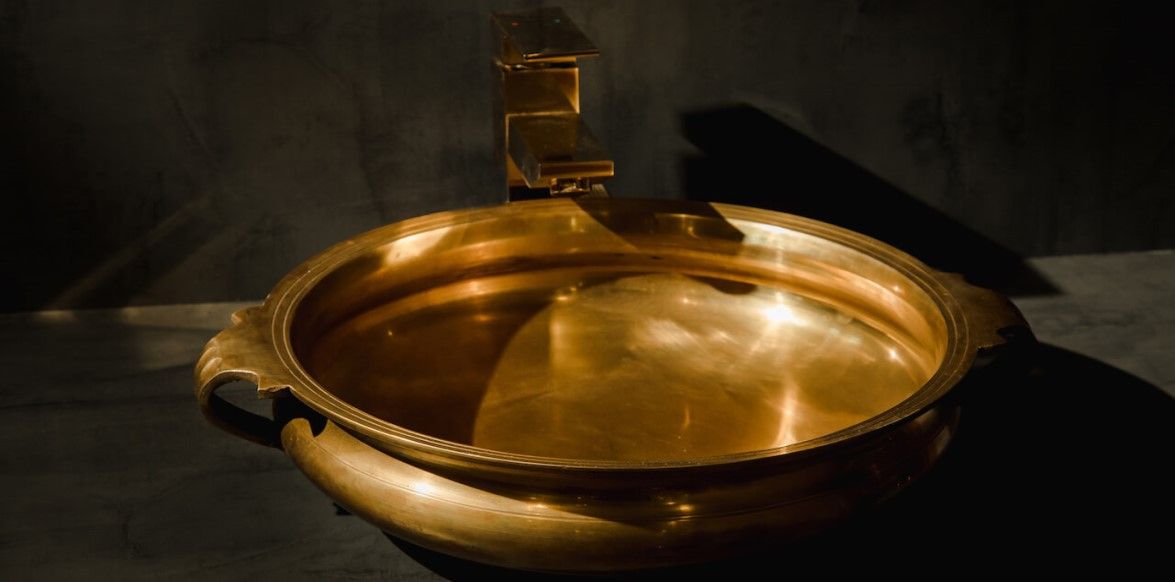 wash basin golden