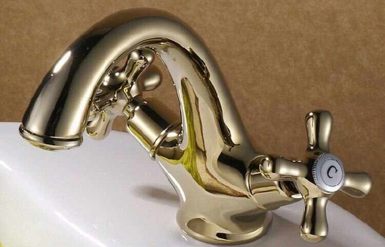 gold bathroom taps screwfix