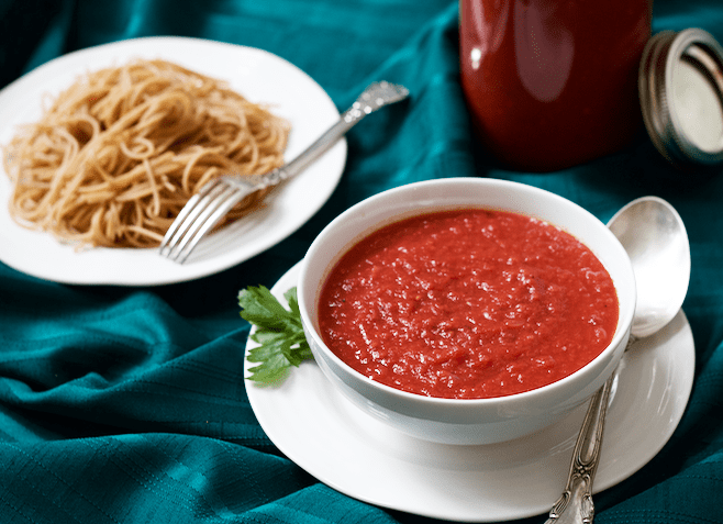 Tomato paste in spaghetti sauce