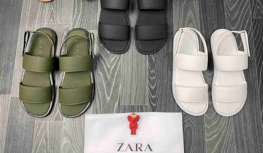Leather Strap Sandals by Zara