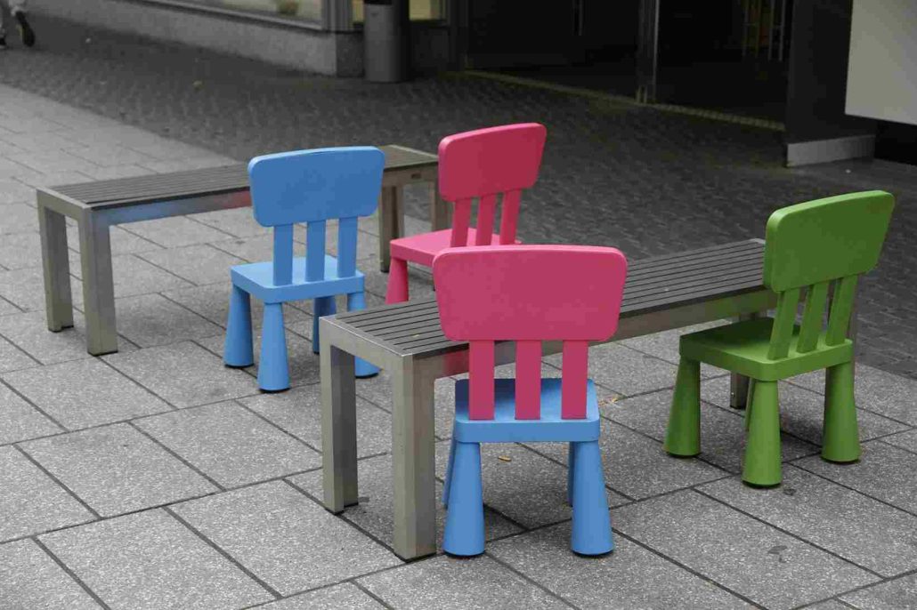 kiddies plastic chairs and tables