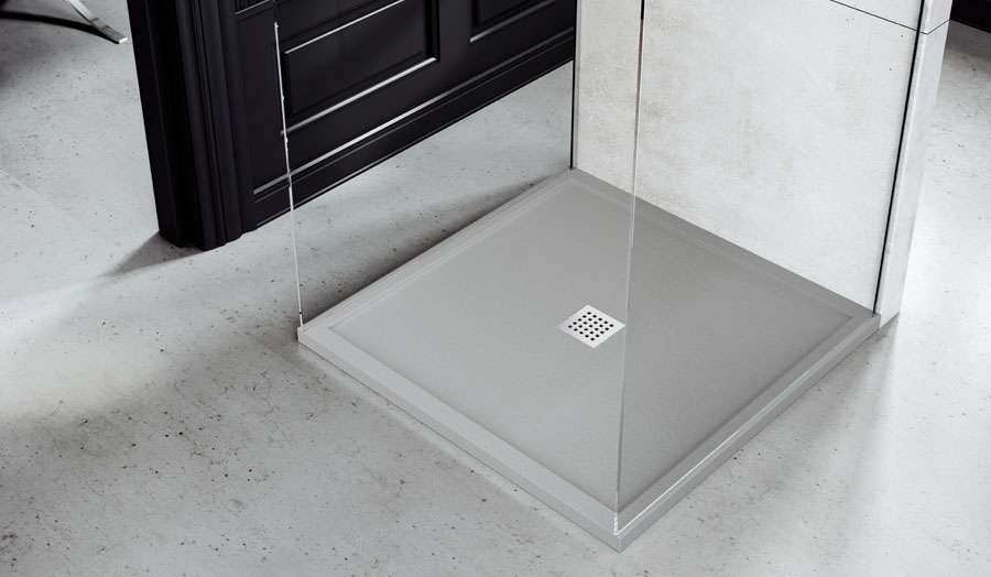 white slate effect shower tray