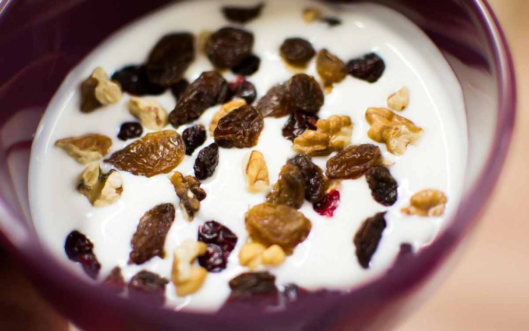 Greek yogurt covered raisins