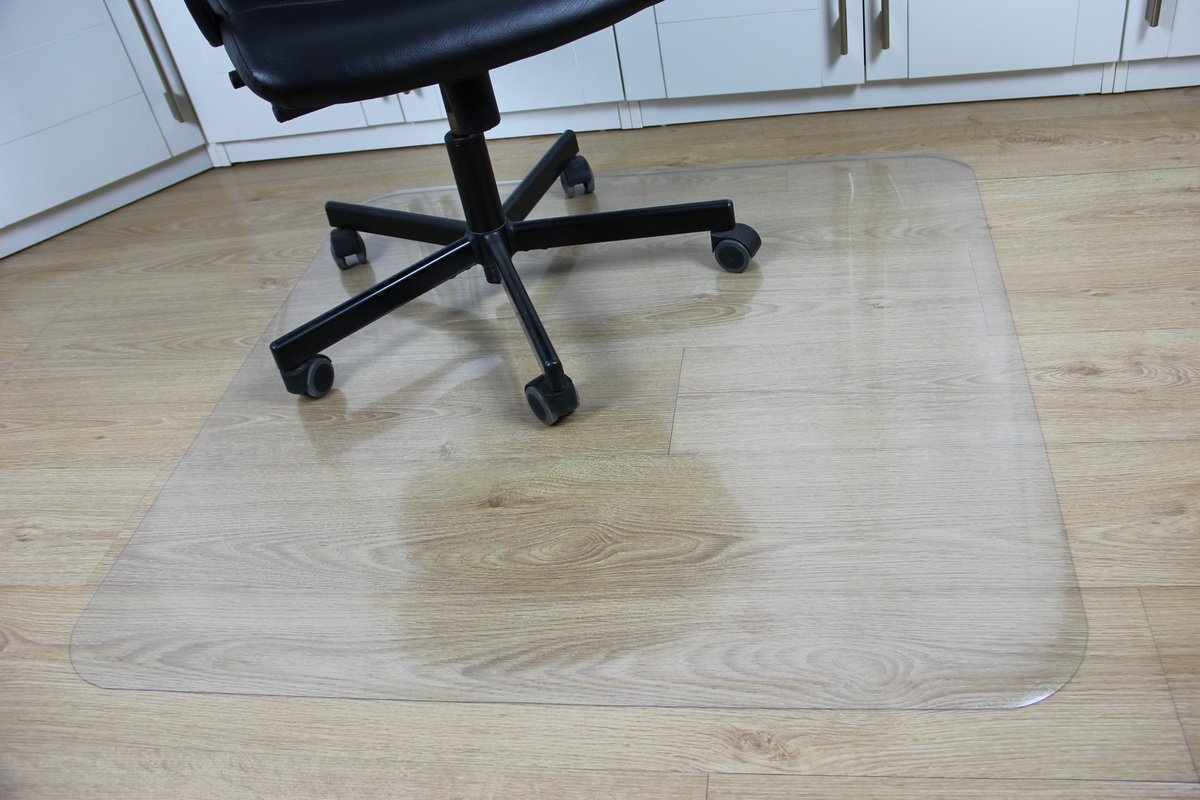 Plastic floor mat for office chair on carpet