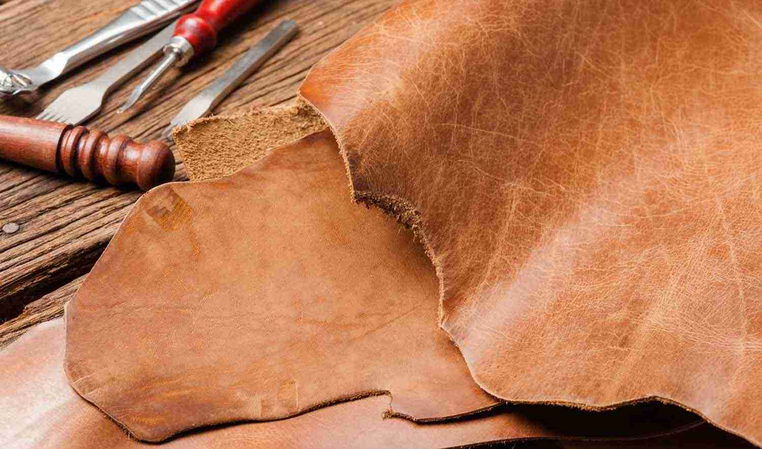 boarskin embossed cowhide leather