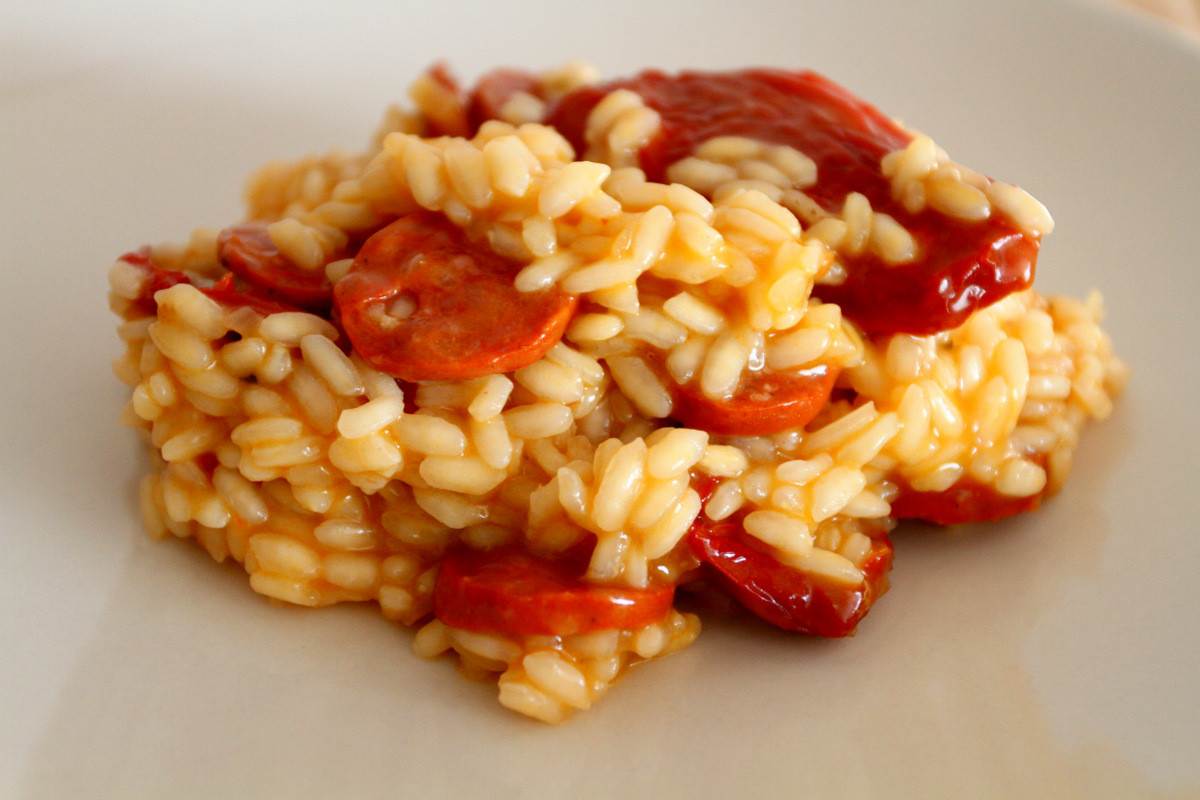 risotto with sauce