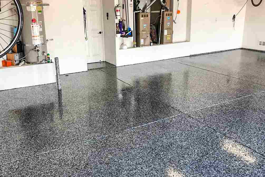 Garage floor stone tile