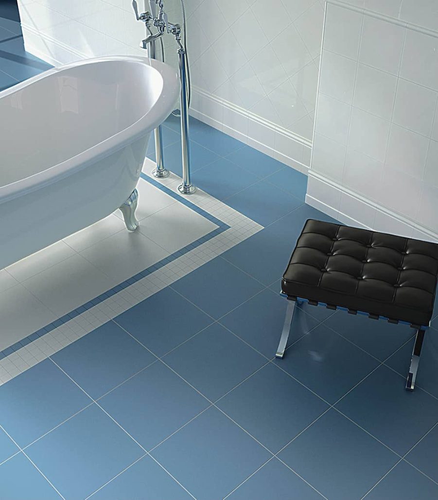 Blue Penny Tile Bathroom floor