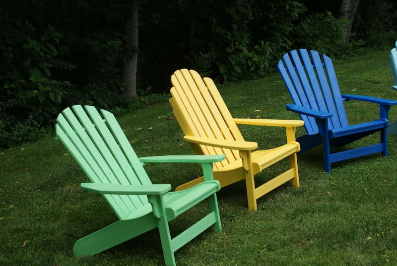 Folding outdoor plastic chairs