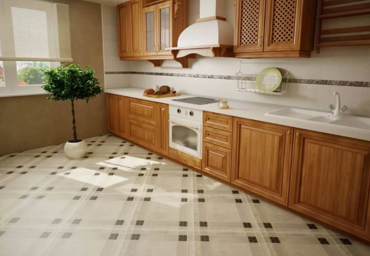 White Porcelain Kitchen Floor Tiles