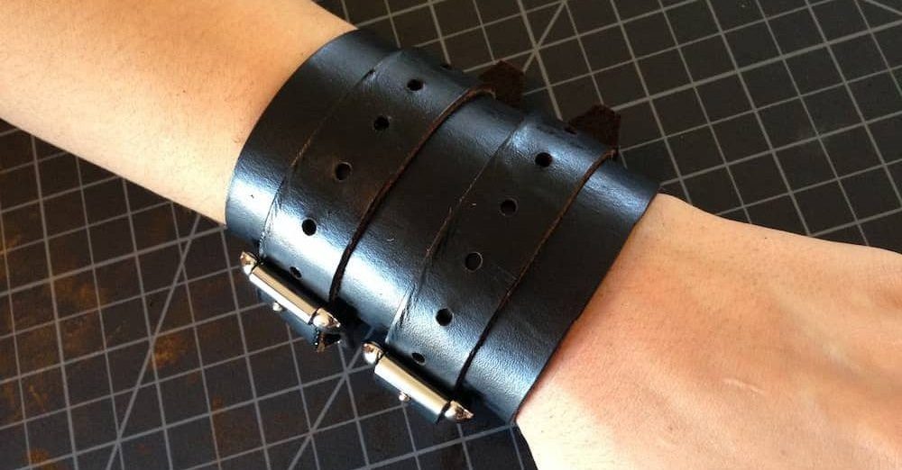 Aegean Boho Leather Cuff Bracelet - Black | Three Bird Nest