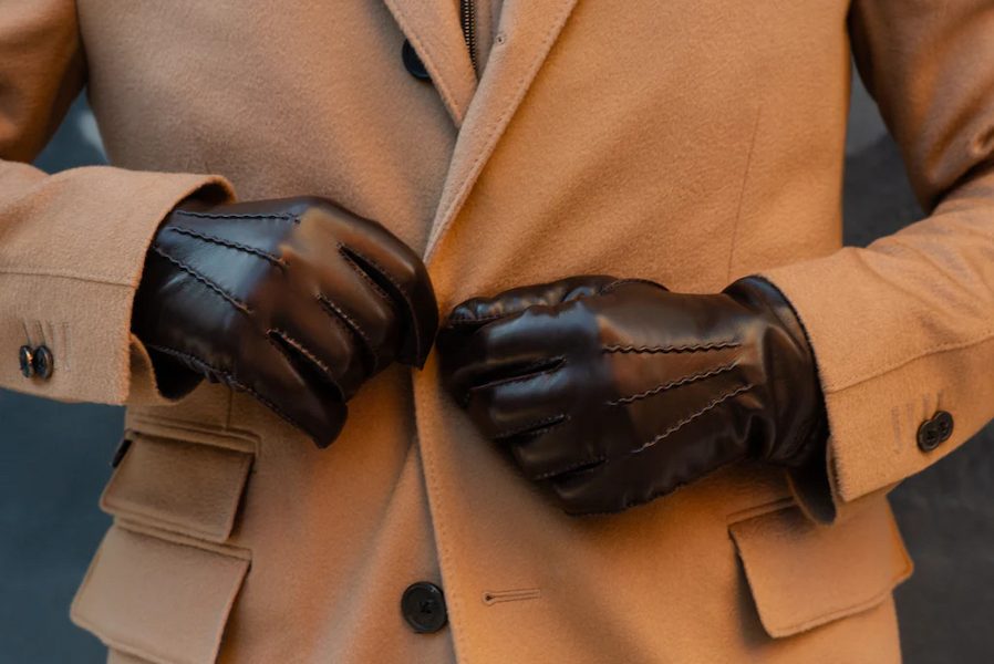 cowhide leather mittens