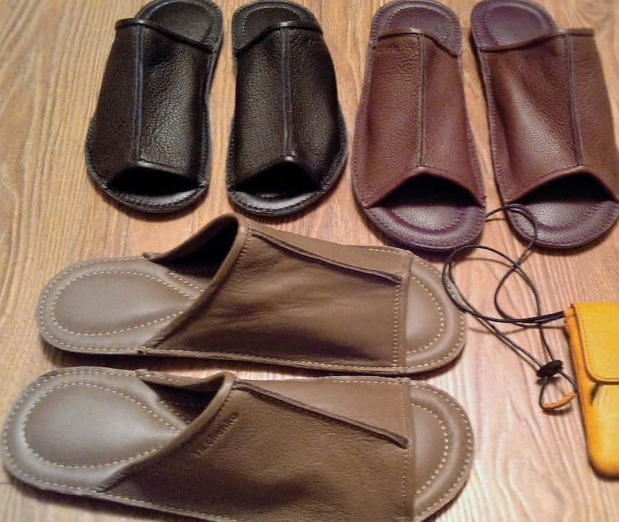 Men’s leather mule slippers