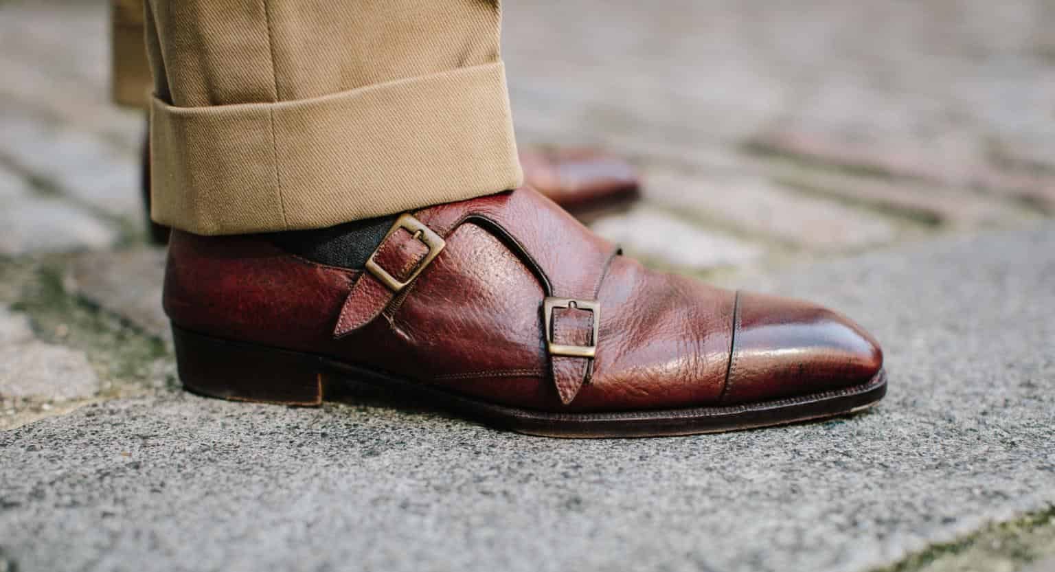 Monk strap shoes brown