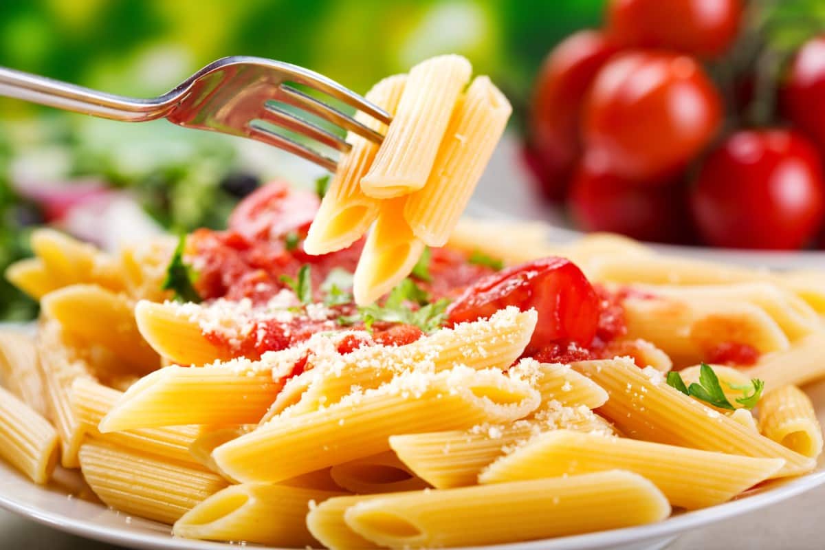 Pasta sauce with tomato paste and milk