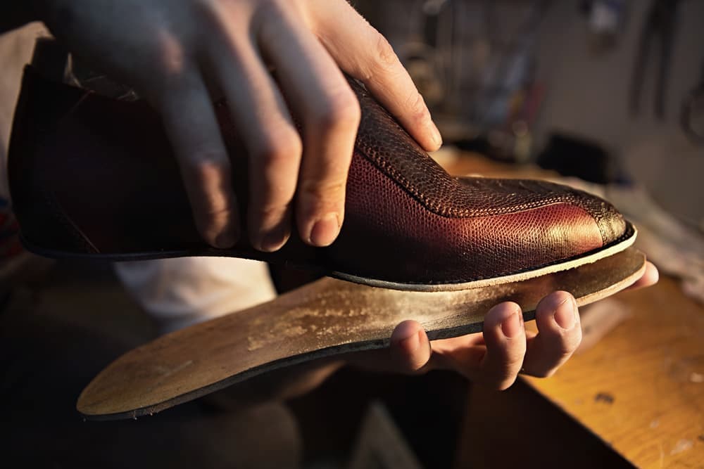 Leather shoes making process