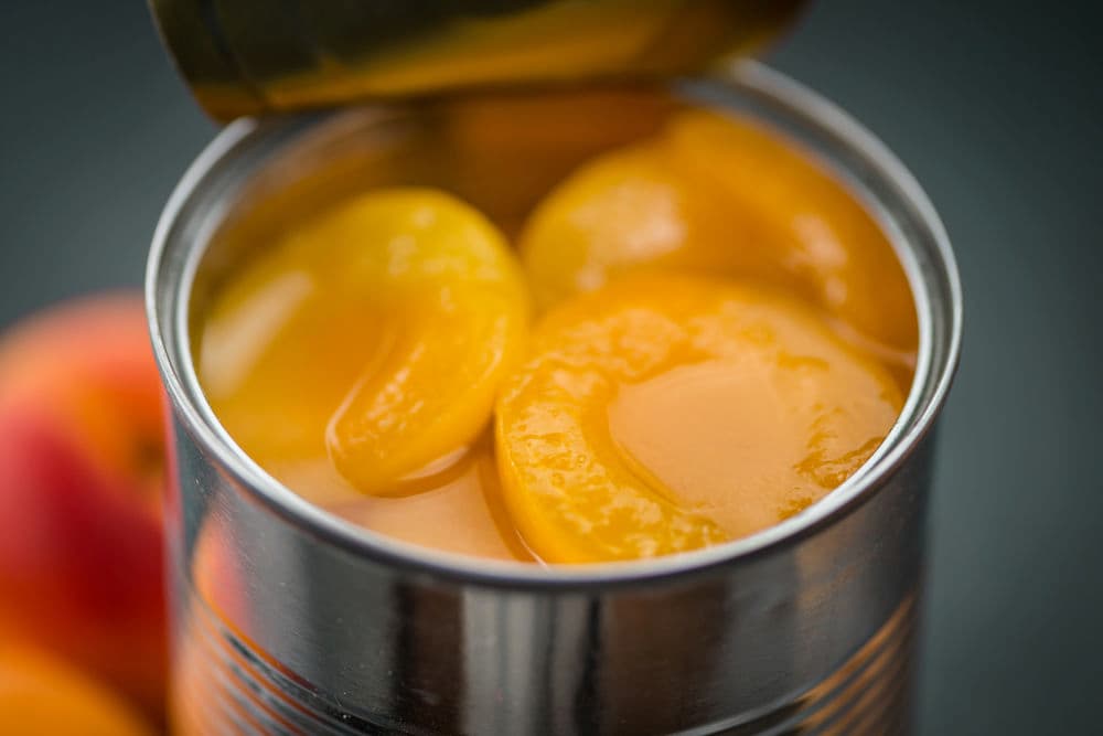 canned peaches fiber content
