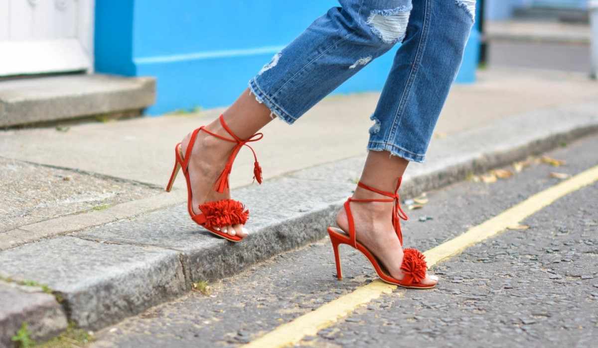 price red sandals heels