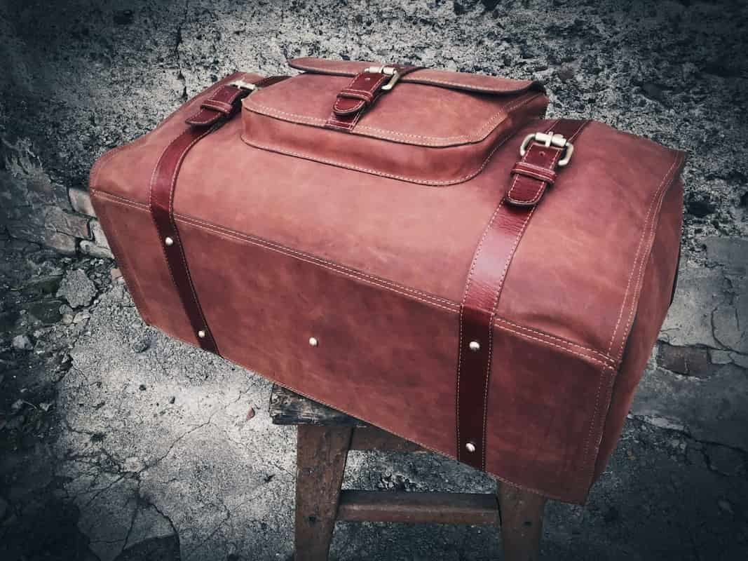 genuine leather suitcase